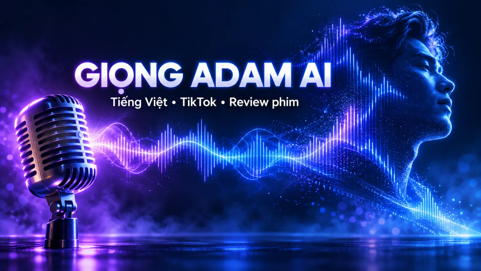 Giọng Adam AI tiếng Việt – sóng âm phát ra từ micro thu âm