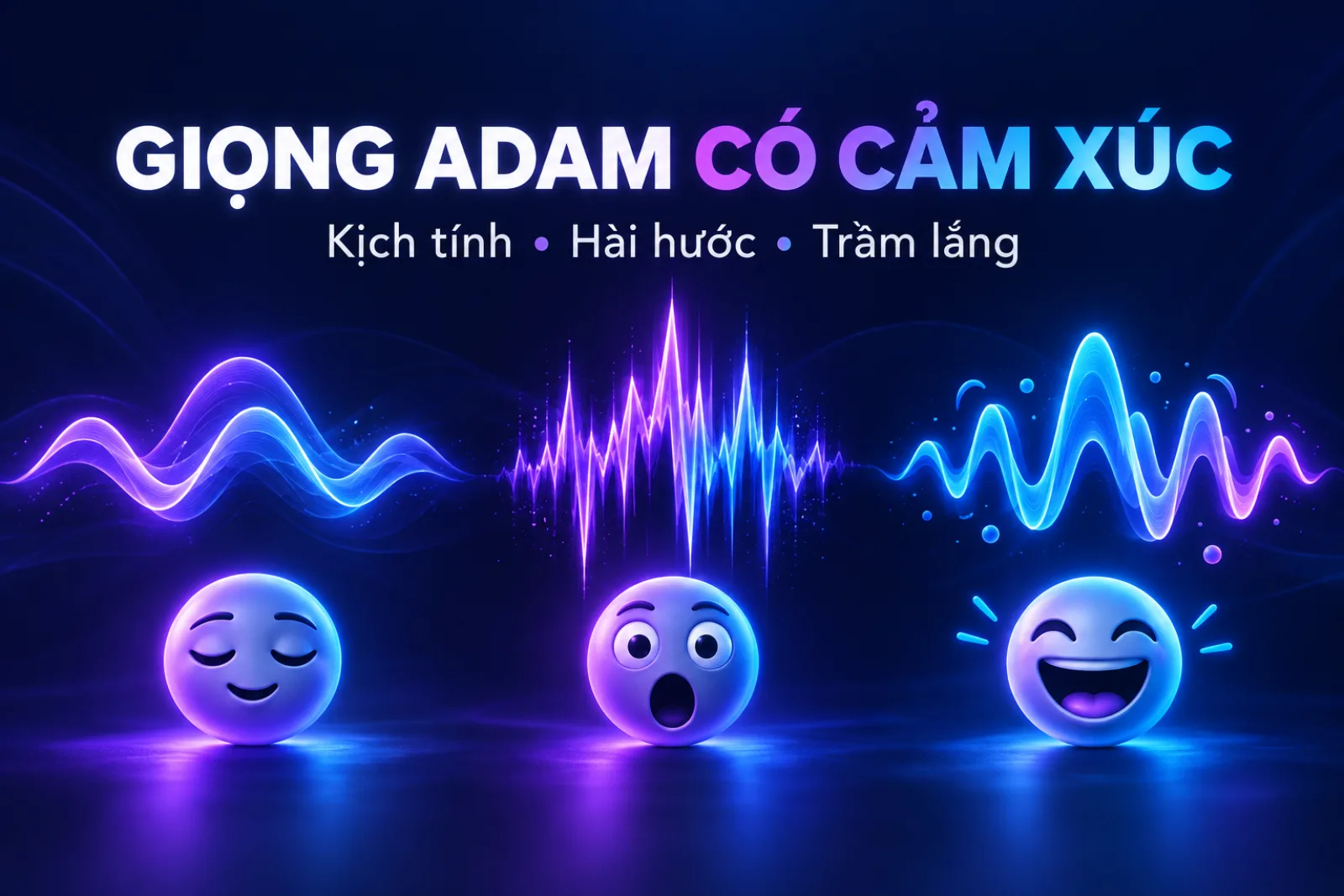 Tạo giọng Adam có cảm xúc: công thức kịch tính, hài hước, trầm lắng